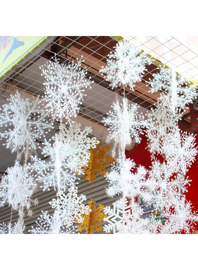 بي جي إم طقم زينة بلاستيكي ثلاثي الأبعاد على شكل ندفة ثلج أبيض - Image 2