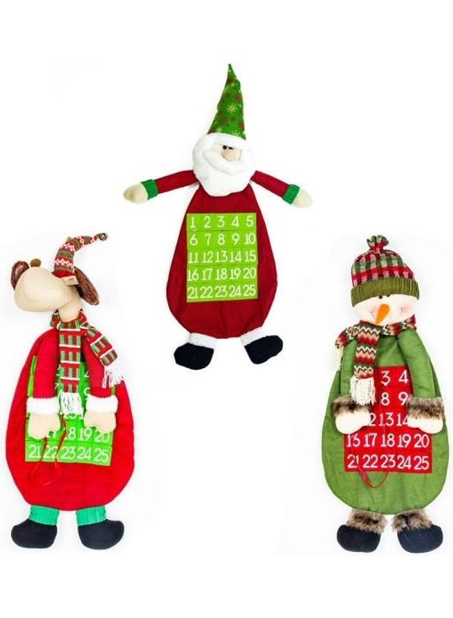 BGM 2-Piece Christmas Creative Puppet Calendar Set Green/Red/White - Image 2