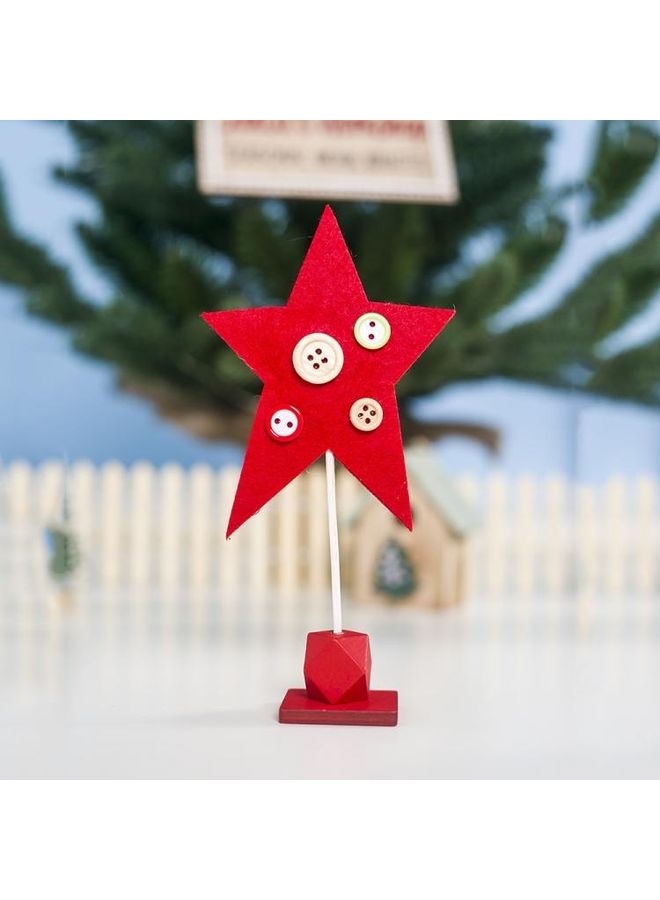 بي جي إم مجموعة أزرار للزينة من اللباد مكونة من قطعتين . أحمر/أبيض