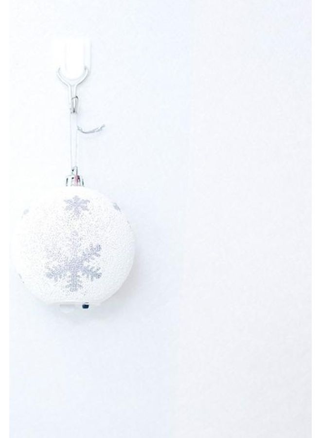 بي جي إم طقم قطعتين زينة للزينة بتصميم ندفة ثلج أبيض/فضي