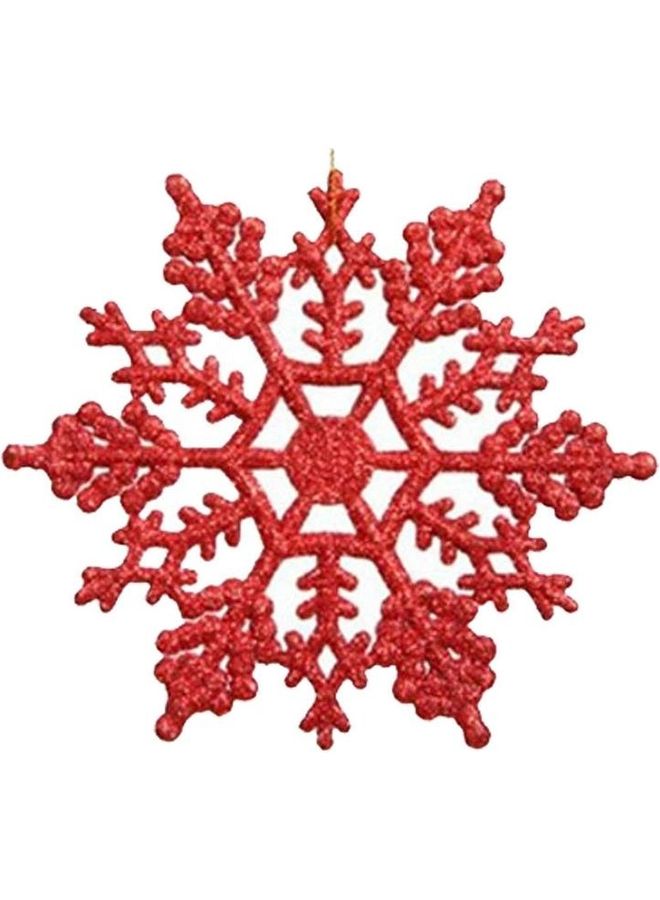 BGM Pack Of 12 Decoraive Acrylic Snowflakes Red 10cm - Image 2