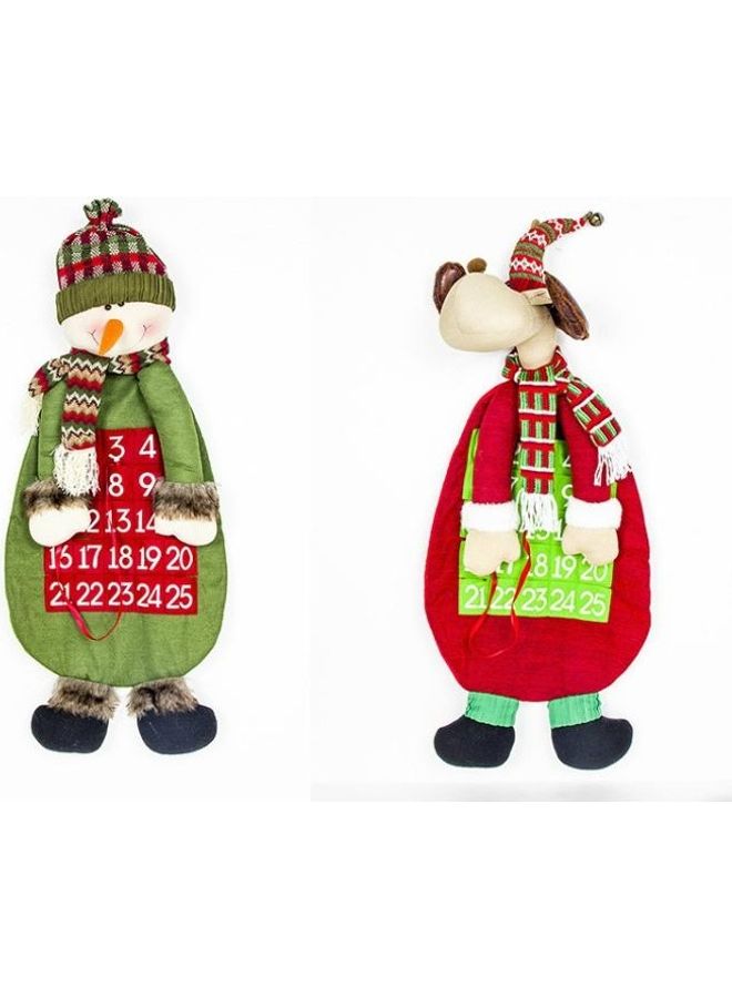 BGM 2-Piece Christmas Puppet Calendar Ornament Set Multicolour - Image 3