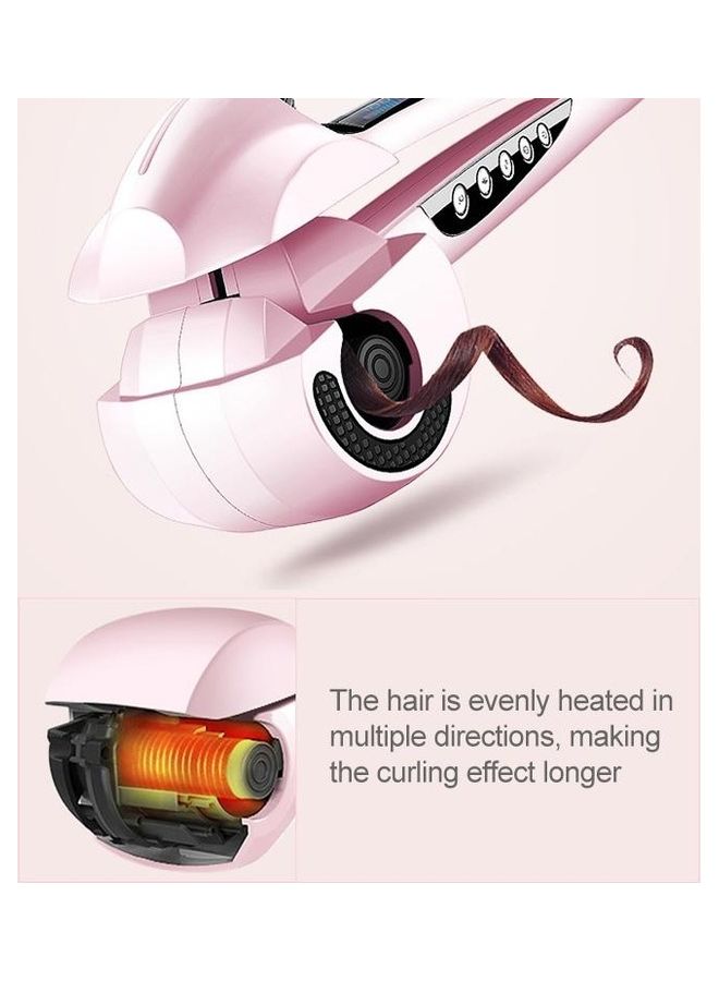 BGM Automatic Titanium Curling Irons Hair Styler Tools Dual Voltage with LCD Screen Display Led Pink - Image 4