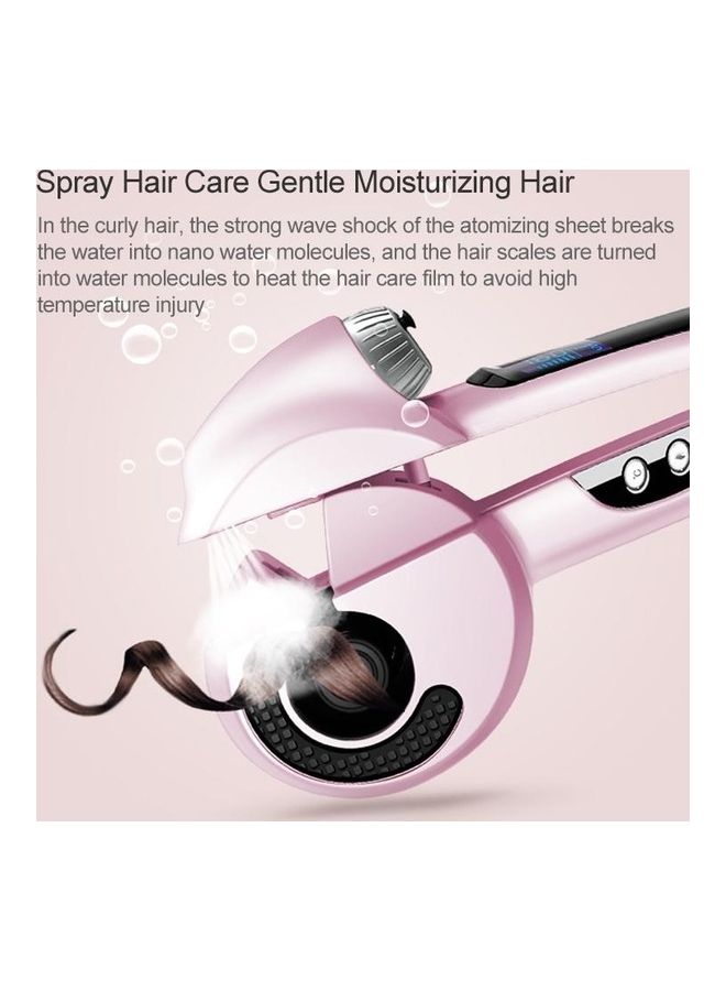 BGM Automatic Titanium Curling Irons Hair Styler Tools Dual Voltage with LCD Screen Display Led Pink - Image 5
