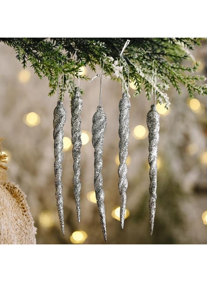 BGM 10 Bags Hanging Decorative Ornament Silver - Image 2