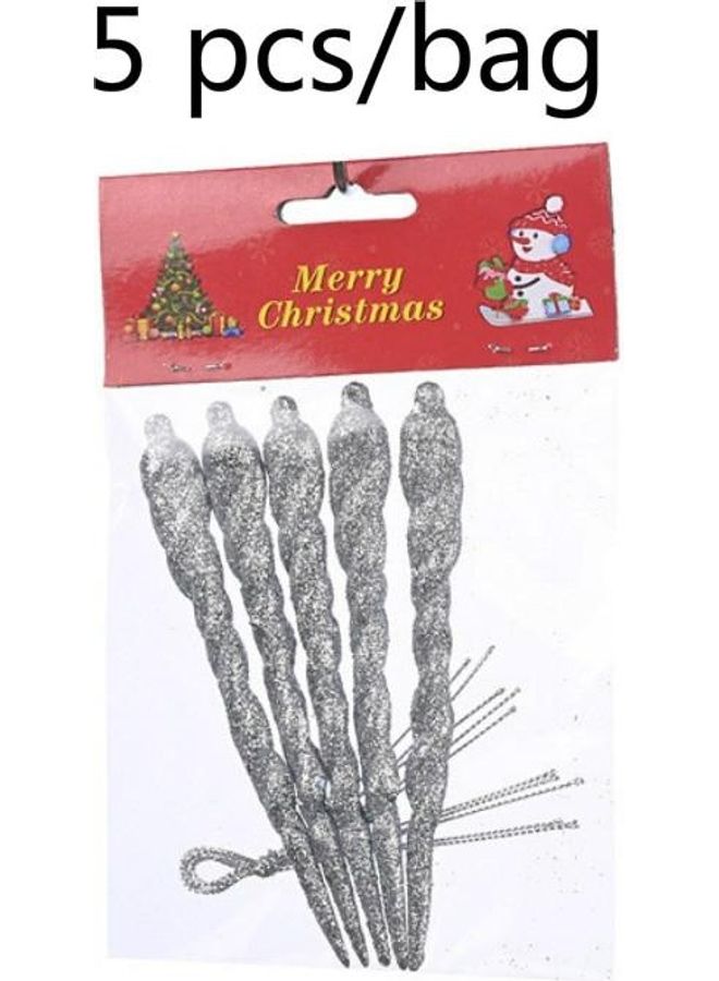 BGM 10 Bags Hanging Decorative Ornament Silver - Image 1