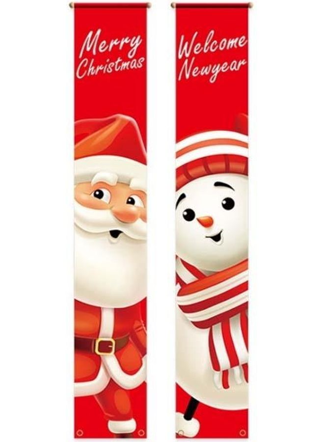 بي جي إم زِينة للتعليق على الباب بتصميم سانتا ورجل الثلج أحمر/ أبيض/ أسود - Image 1