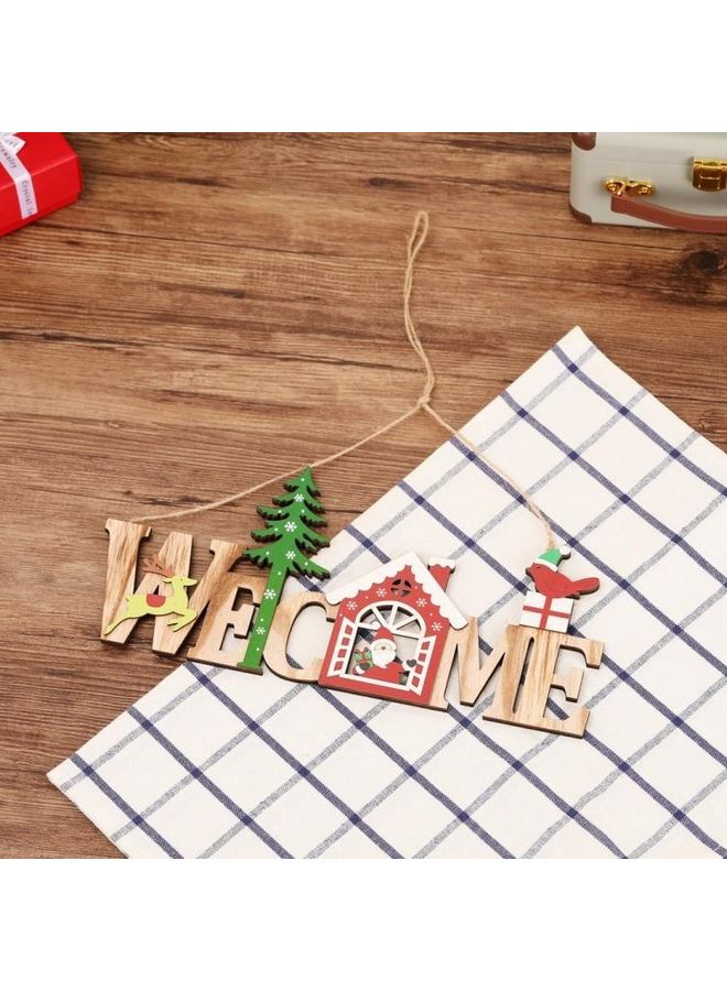 بي جي إم دلاية خشبية بتصميم حروف كلمة "Welcome" بتصميم رجل عجوز مكونة من 3 قطع . متعدد الألوان - Image 2
