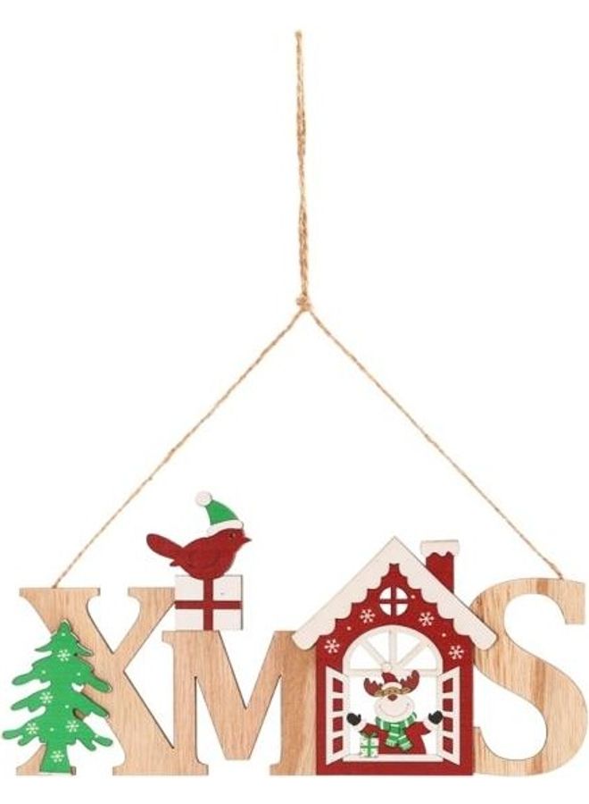 BGM 3-Piece Elk Themed Wooden Lettering Pendant Multicolour - Image 1