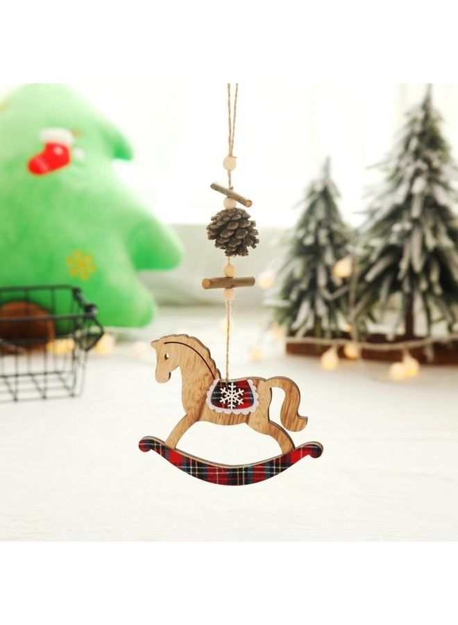 BGM 5-Piece Decorative Horse Pendant Beige/Red  - Image 1