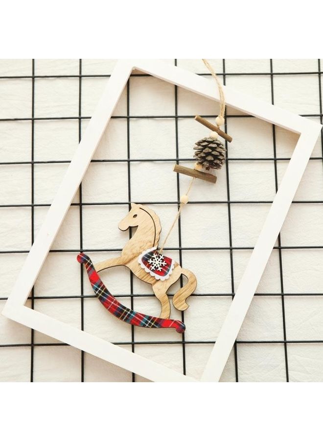 BGM 5-Piece Decorative Horse Pendant Beige/Red  - Image 2