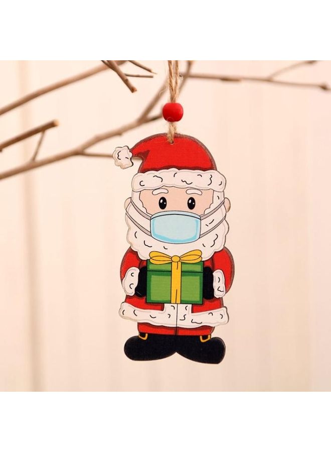 BGM 7-Piece Wooden Santa Pendant Multicolour - Image 1