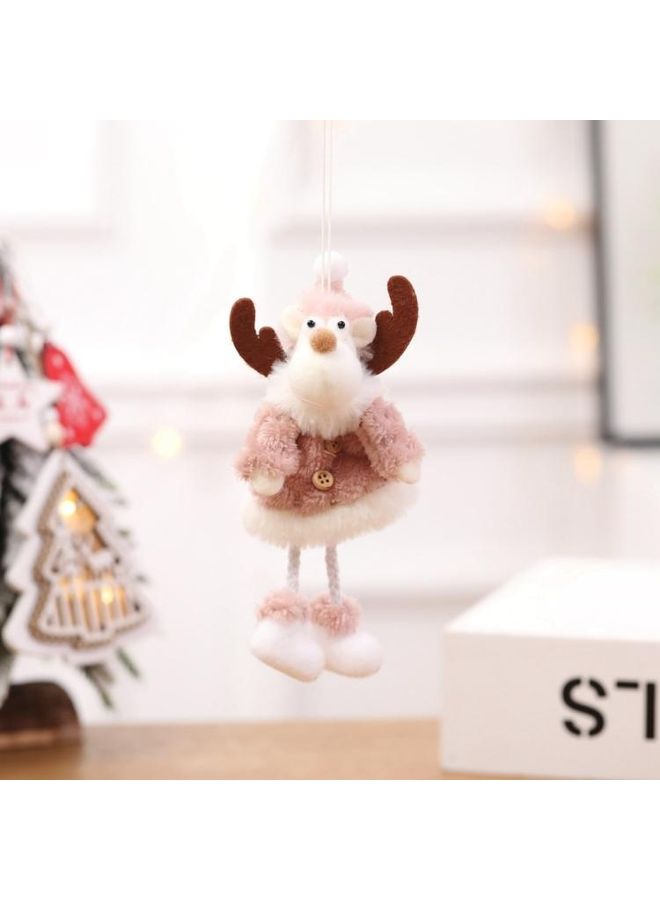BGM 4-Piece Elk Decorative Doll Pendant Pink/White/Brown - Image 1