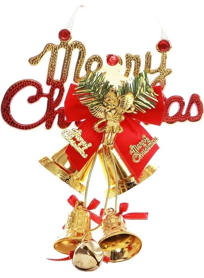 بي جي إم جرس بتصميم عقدة فيونكة لتزيين الشجرة ذهبي/أحمر