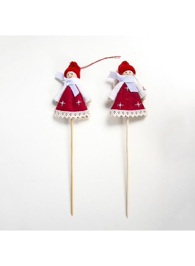 بي جي إم طقم زينة للديكور، مكون من قطعتين أحمر/أبيض - Image 1