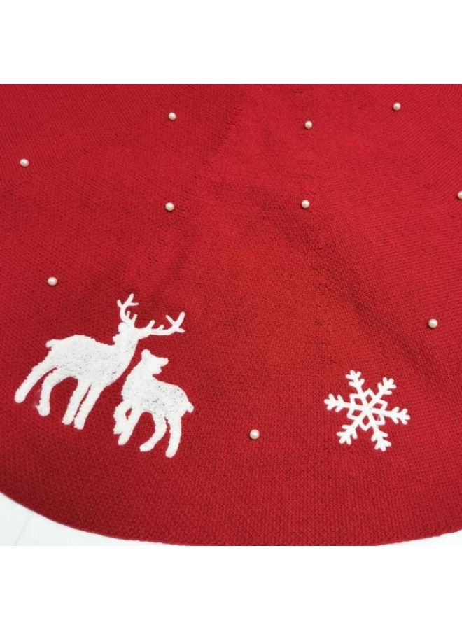 BGM Beaded Decorative Tree Skirt Red/White 122cm - Image 5