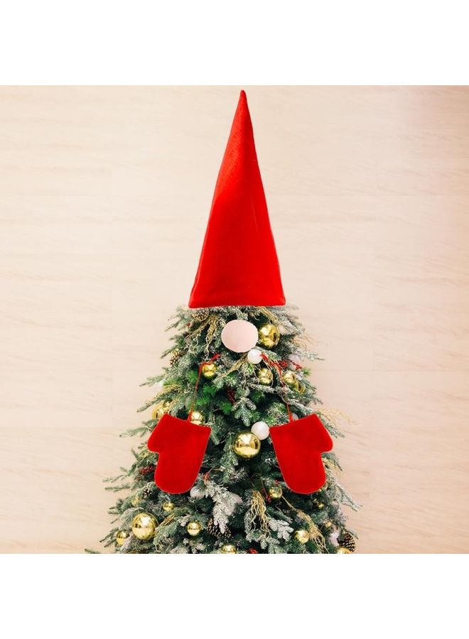 بي جي إم قبعة مع أنف وقفازات لتزيين الشجرة . أحمر/ بيج - Image 3