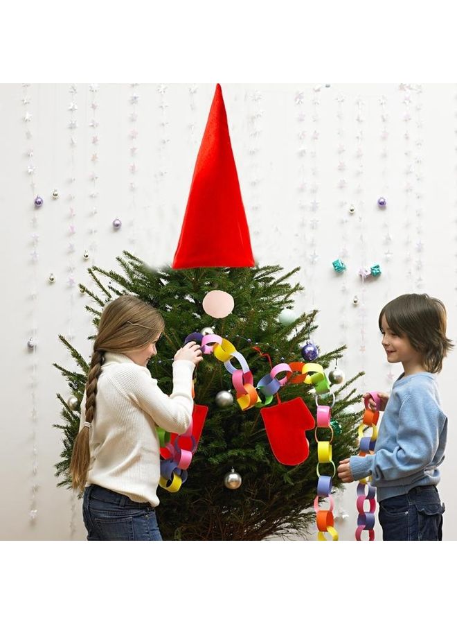 بي جي إم قبعة مع أنف وقفازات لتزيين الشجرة . أحمر/ بيج - Image 4