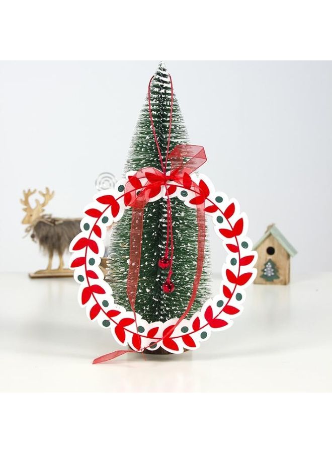 بي جي إم طقم أجراس بتصميم إكليل من الخشب من قطعتين أحمر/ أبيض/ أخضر - Image 1