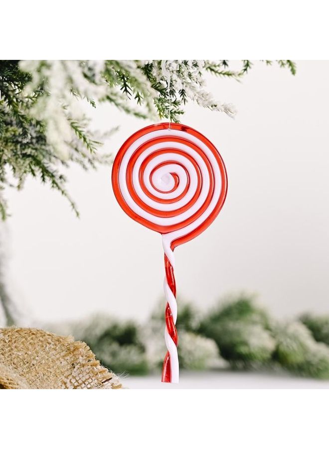 بي جي إم مجموعة 10 قطع زينة بتصميم مصاصة أحمر/أبيض