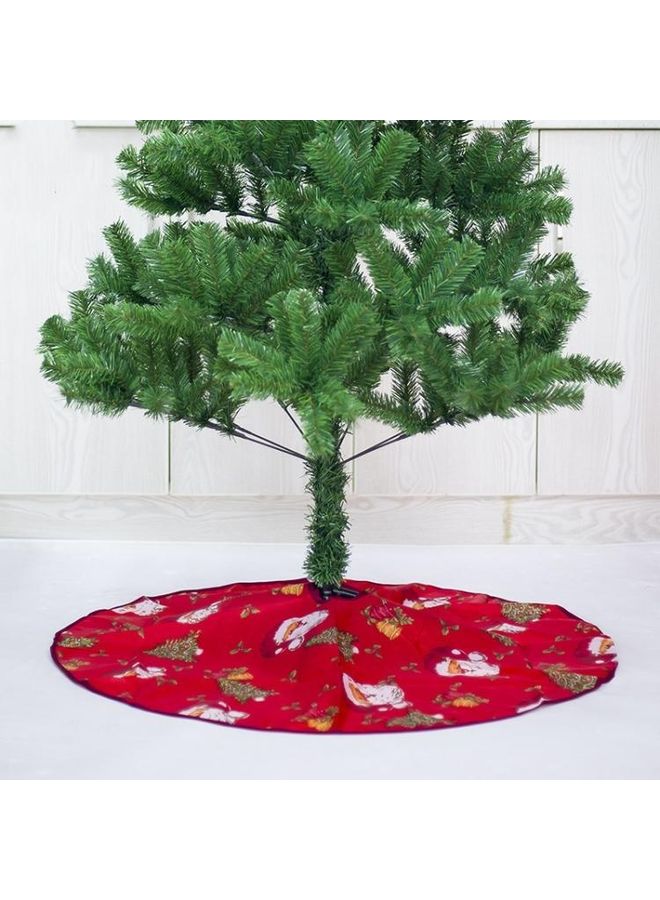 BGM 2-Piece Santa Claus Printed Tree Skirt Decorative Ornament Set Red/White/Green - Image 2