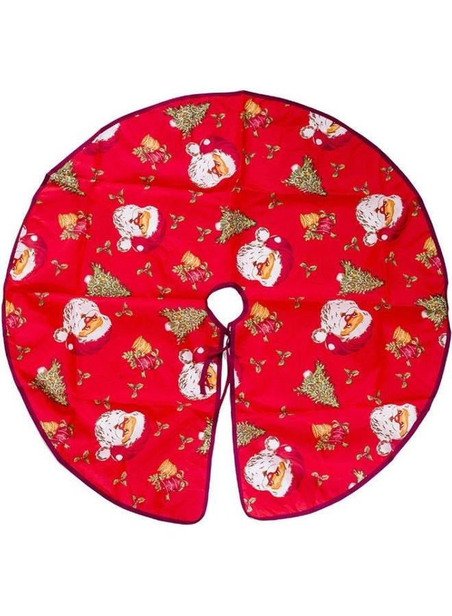 BGM 2-Piece Santa Claus Printed Tree Skirt Decorative Ornament Set Red/White/Green - Image 1