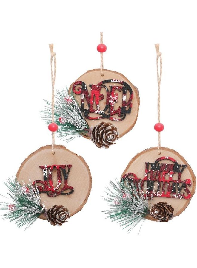 بي جي إم 3 قطع دلاية خشبية دائرية للزينة متعدد الألوان - Image 1