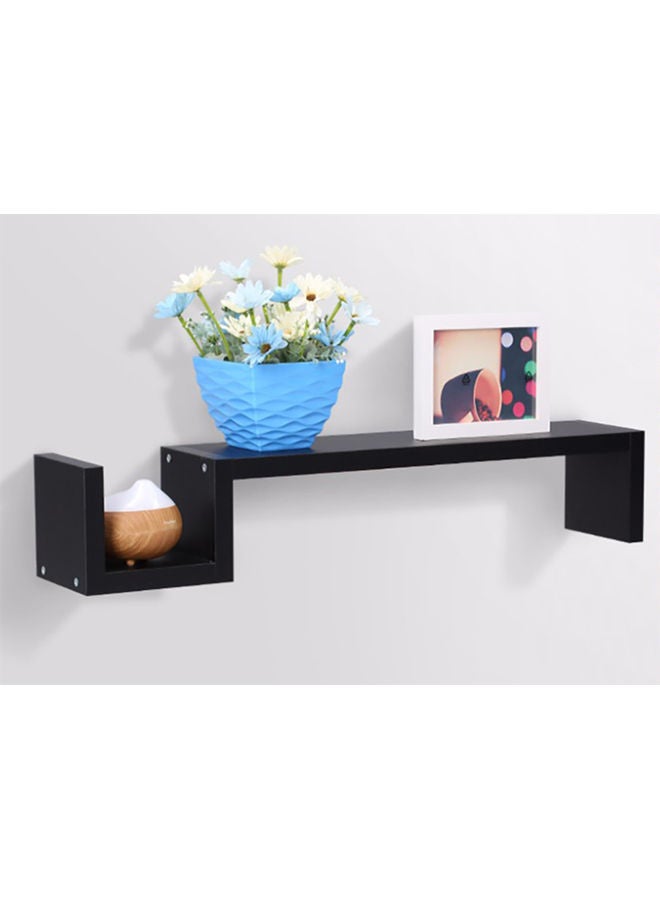 MODERN HOME Solid Wood Wall Mounted Floating Shelves For Books And Accessories Black 88x17x13cm  - Image 1
