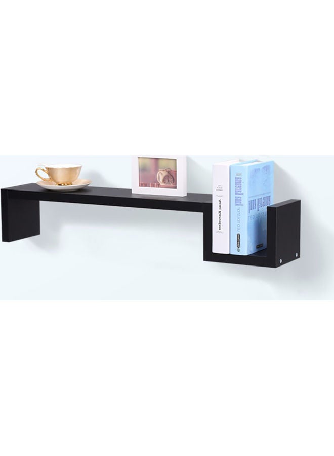 MODERN HOME Solid Wood Wall Mounted Floating Shelves For Books And Accessories Black 88x17x13cm  - Image 2