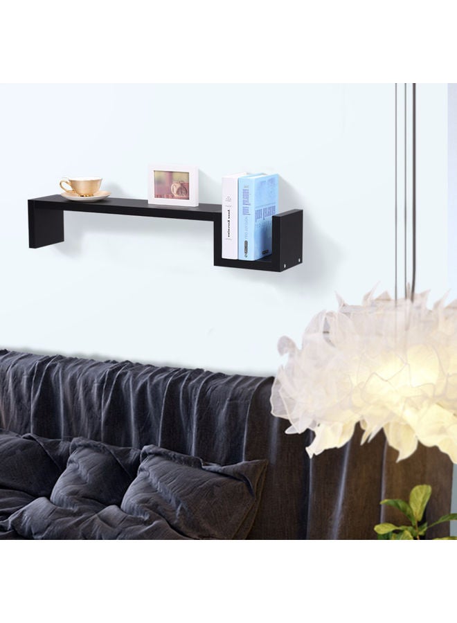 MODERN HOME Solid Wood Wall Mounted Floating Shelves For Books And Accessories Black 88x17x13cm  - Image 3