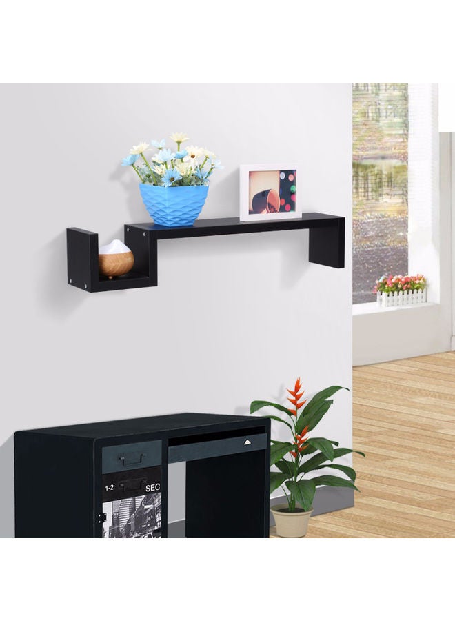 MODERN HOME Solid Wood Wall Mounted Floating Shelves For Books And Accessories Black 88x17x13cm  - Image 4