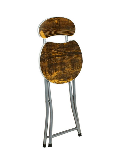 Wooden Foldable Chair Brown/Silver
