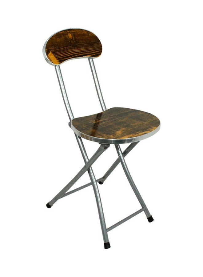 Living Wooden Foldable Chair Brown/Silver  - Image 2