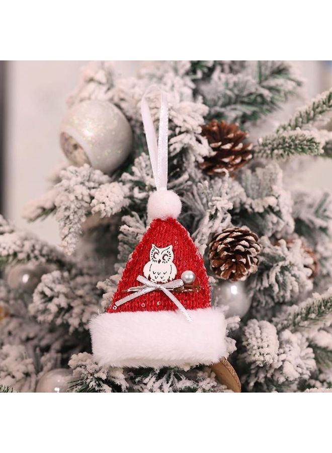 بي جي إم طقم دلايات من الصوف على شكل قبعة للزينة مكون من قطعتين أحمر/أبيض 12x9سم