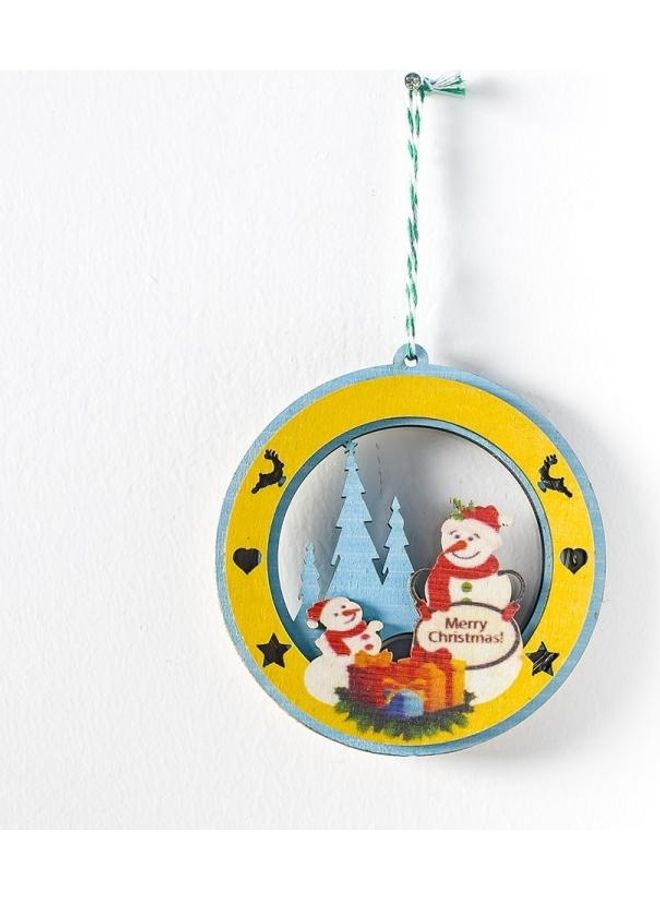 بي جي إم طقم قطعتين زينة للزينة بتصميم رجل الثلج متعدد الألوان