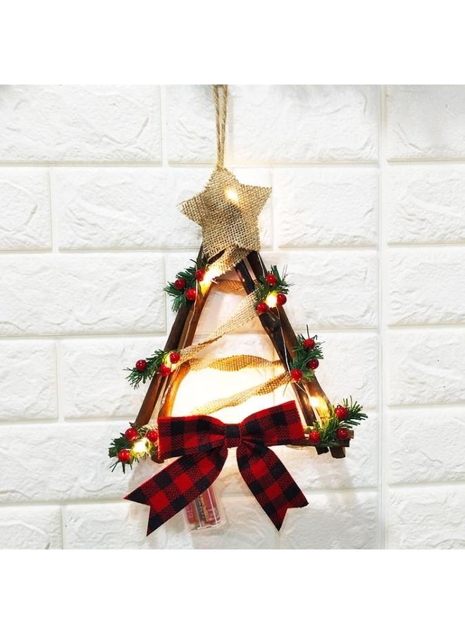 BGM LED Triangular Rattan Wreath Pendant Multicolour - Image 1