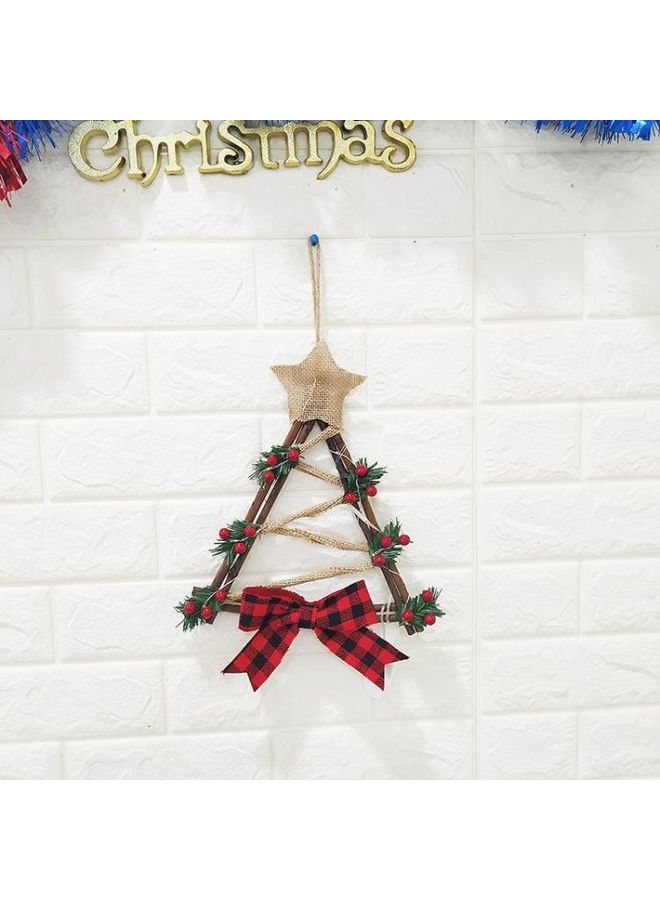 BGM LED Triangular Rattan Wreath Pendant Multicolour - Image 2