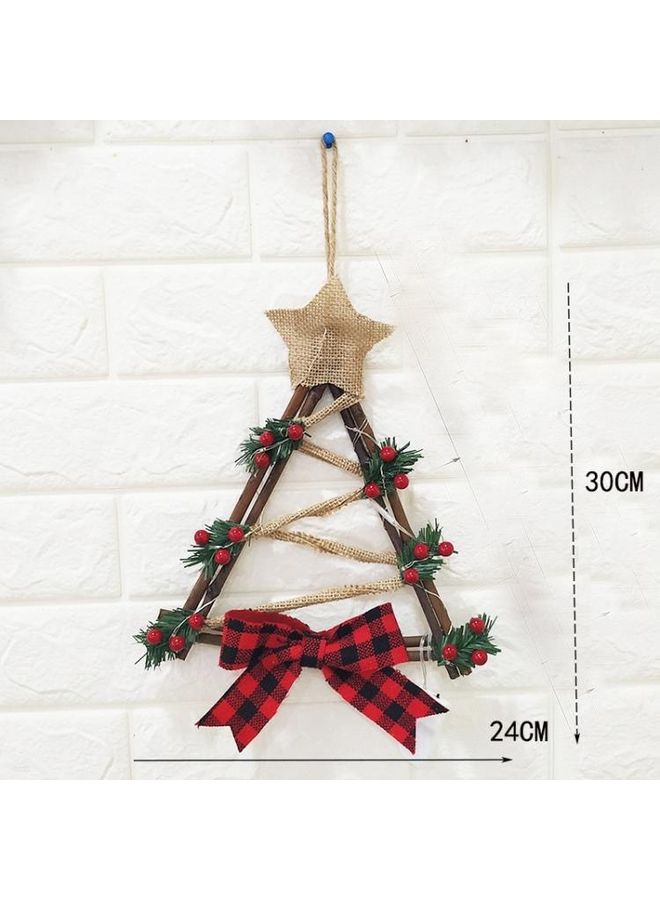 BGM LED Triangular Rattan Wreath Pendant Multicolour - Image 3