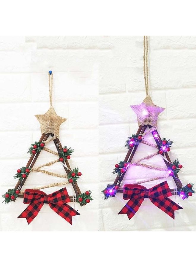 BGM LED Triangular Rattan Wreath Pendant Multicolour - Image 5