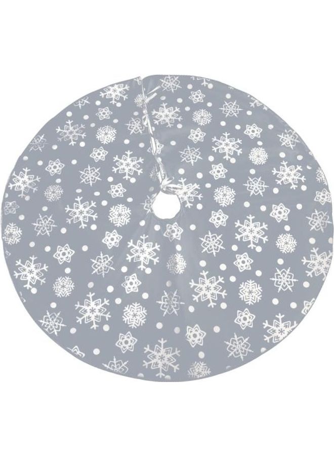 بي جي إم تنورة للشجرة مزينة بطبعة ندفة ثلج رمادي/أبيض - Image 2