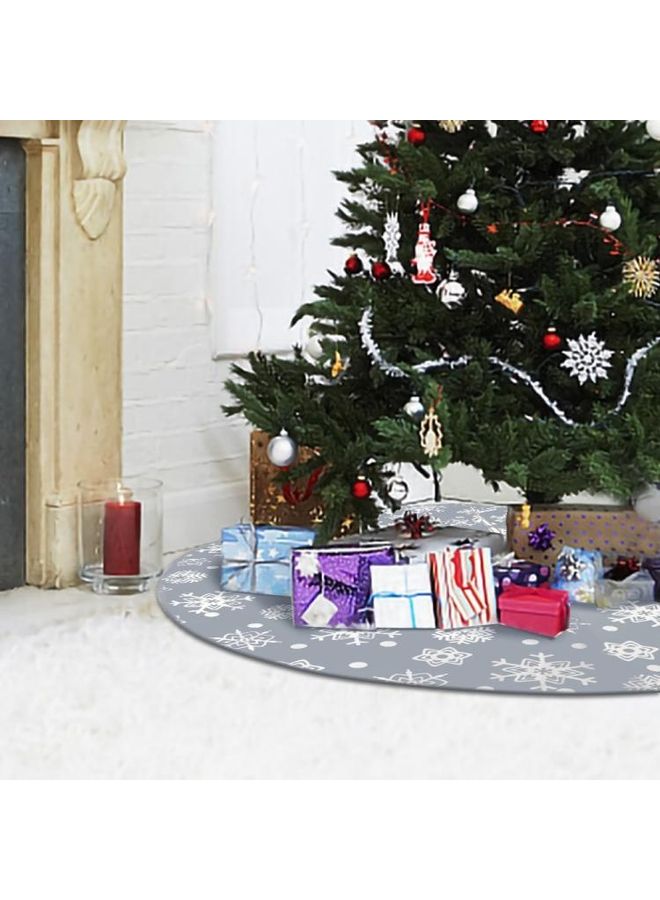 بي جي إم تنورة للشجرة مزينة بطبعة ندفة ثلج رمادي/أبيض - Image 4