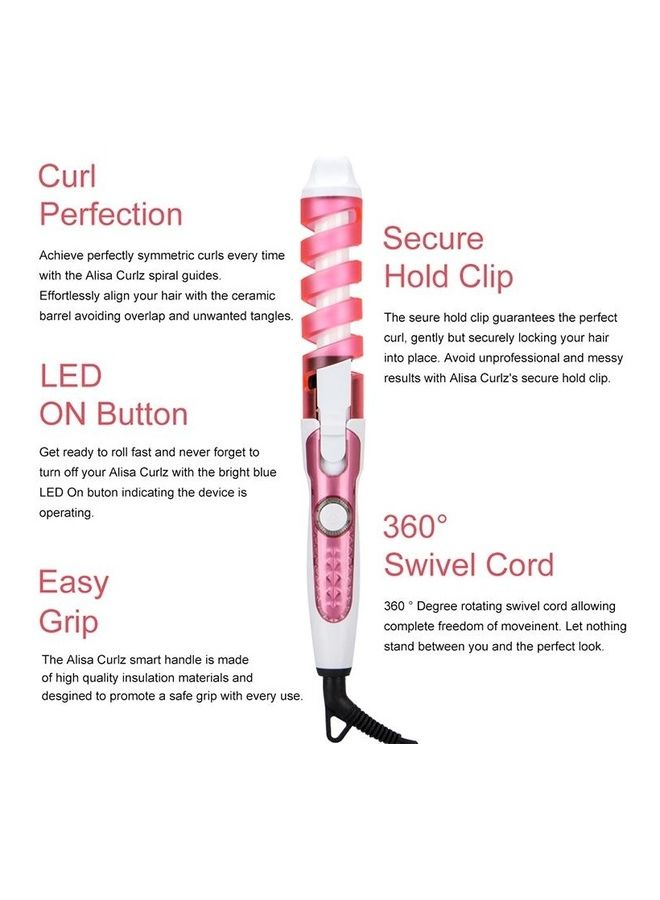 BGM Professional Salon Hair Curler Pink/White - Image 3