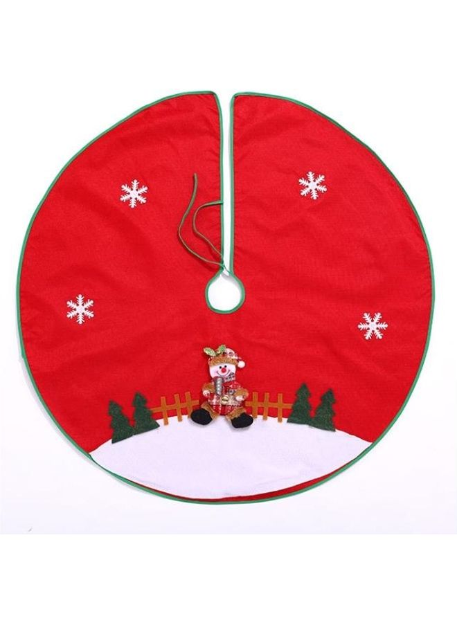 BGM Snowman Printed Tree Skirt Decorative Ornament Red/White/Green - Image 1