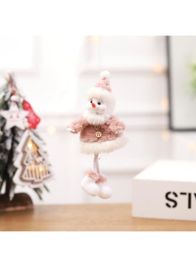 BGM 4-Piece Snowman Decorative Doll Pendant Pink/White - Image 1
