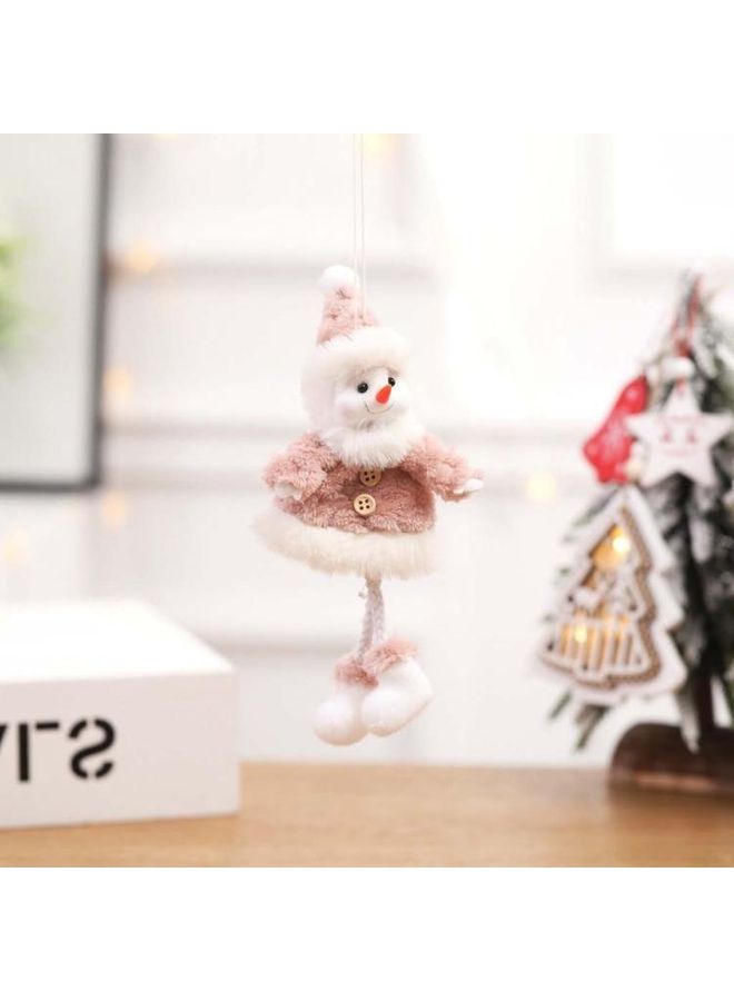 BGM 4-Piece Snowman Decorative Doll Pendant Pink/White - Image 2