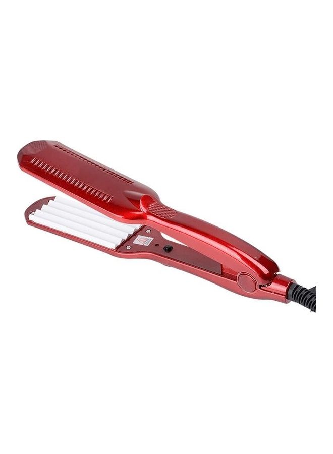 بي جي إم أداة كي احترافية لتجعيد الشعر مصنوعة من السيراميك بقوة 220 فولت مكونة من قطعتين. أحمر - Image 2