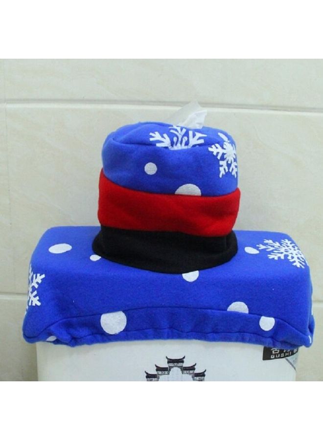 بي جي إم طقم مرحاض مطرز بتصميم رجل الثلج للميلاد مكون من 3 قطع . أزرق - Image 4