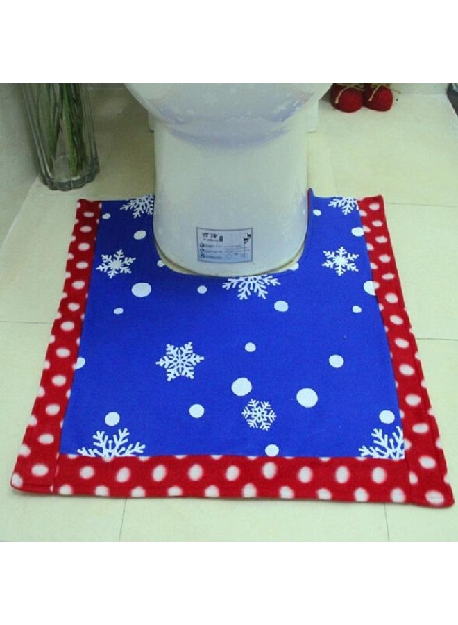 بي جي إم طقم مرحاض مطرز بتصميم رجل الثلج للميلاد مكون من 3 قطع . أزرق - Image 5