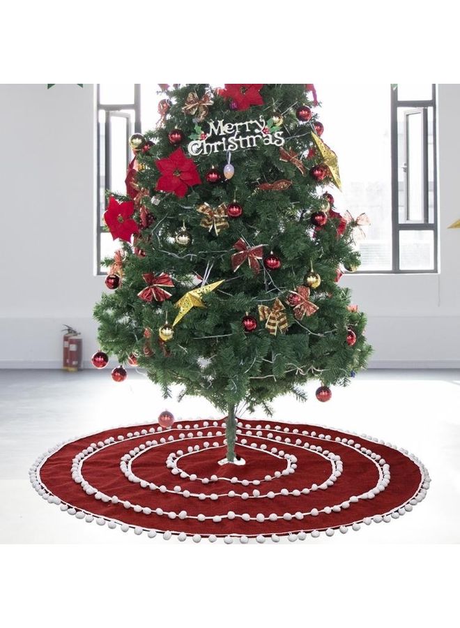 BGM Decorative Tree Skirt Red/White - Image 2