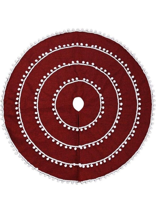 BGM Decorative Tree Skirt Red/White - Image 1